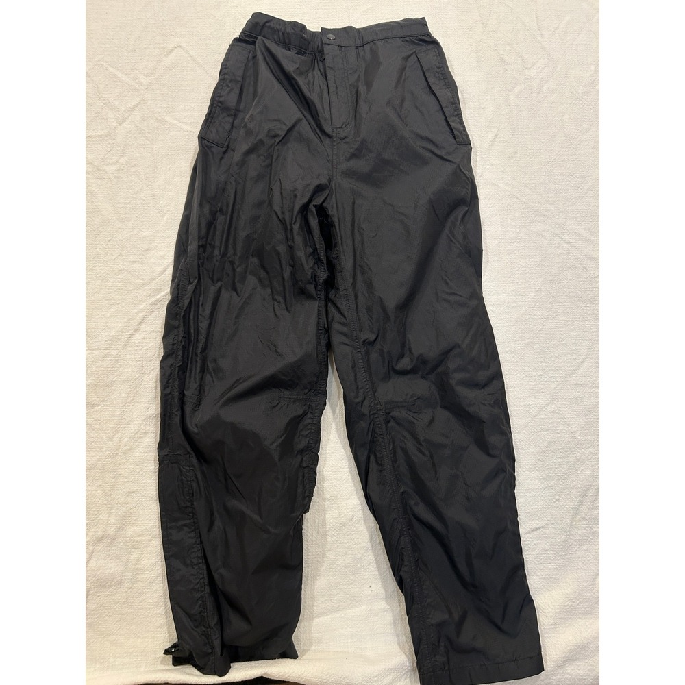 London Fog Mens Rain Wind Pants Black Ripstop Mesh Lined Outdoor Trousers Medium